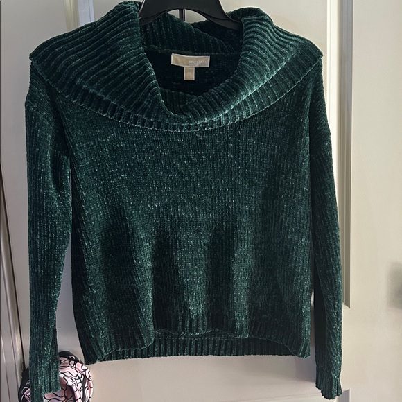 Michael Kors Green Velvet Cowl Neck Sweater XS NWT - Picture 2 of 7